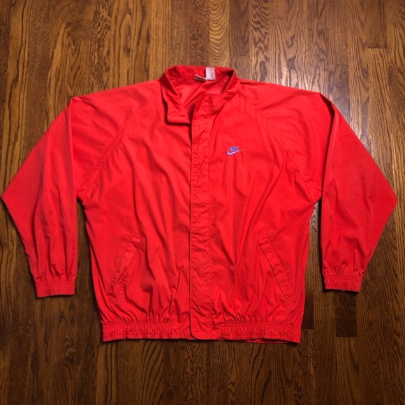 red and orange nike windbreaker